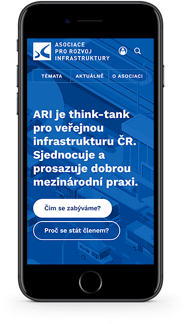 Webové stránky Asociace pro rozvoj infrastruktury