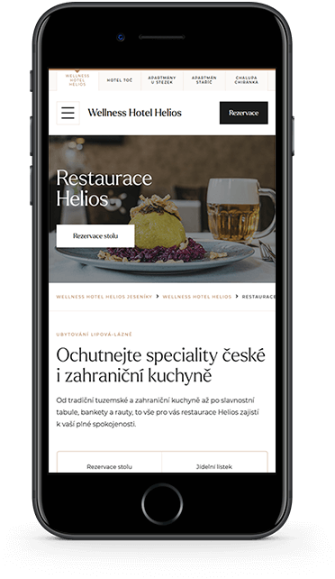 Webové stránky Resort Helios
